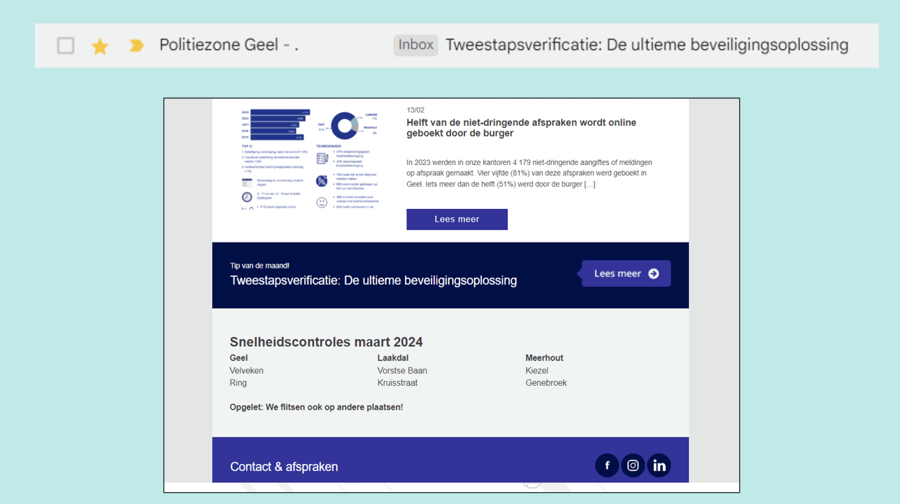 e mailmarketing politiezone geel
